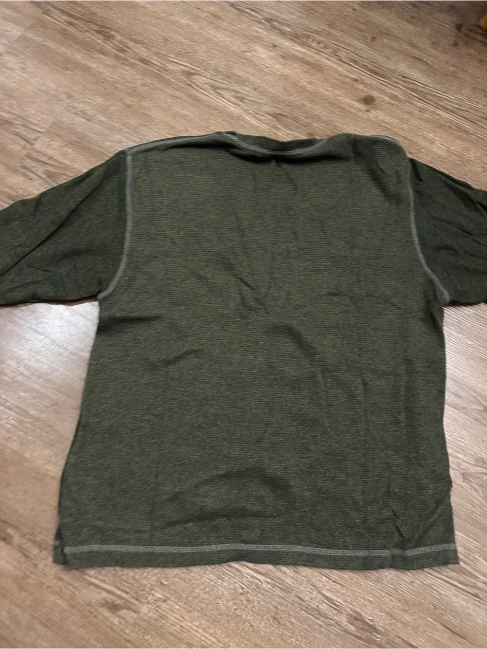Men's Olive Crewneck Waffle Knit Pullover